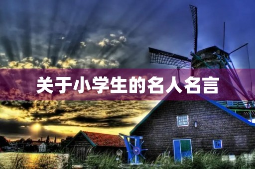 关于小学生的名人名言(关于小学生的名人名言有哪些) 关于小学生的名人名言(关于小学生的名人名言有哪些)