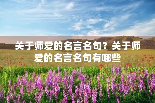 关于师爱的名言名句？关于师爱的名言名句有哪些