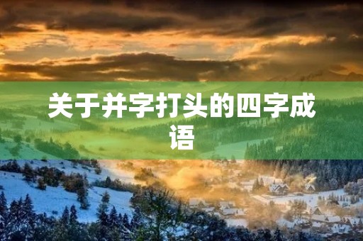 关于并字打头的四字成语