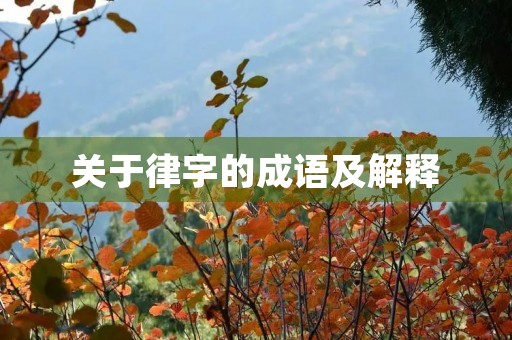 关于律字的成语及解释