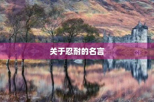 关于忍耐的名言，关于忍耐的名言和事例