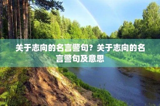 关于志向的名言警句?关于志向的名言警句及意思 关于志向的名言警句?关于志向的名言警句及意思