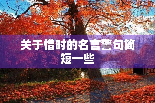 关于惜时的名言警句简短一些(关于惜时的名言警句有什么) 关于惜时的名言警句简短一些(关于惜时的名言警句有什么)