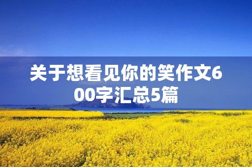 关于想看见你的笑作文600字汇总5篇 关于想看见你的笑作文600字汇总5篇