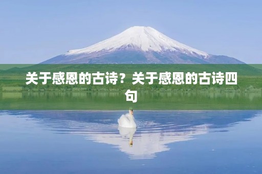 关于感恩的古诗？关于感恩的古诗四句