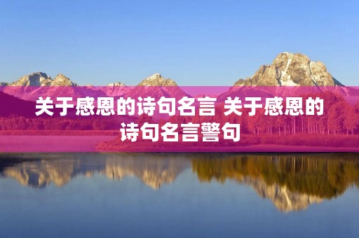 关于感恩的诗句名言 关于感恩的诗句名言警句