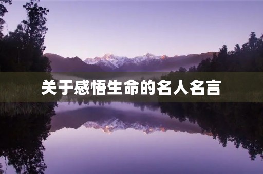 关于感悟生命的名人名言(关于感悟生命的名人名言有哪些) 关于感悟生命的名人名言(关于感悟生命的名人名言有哪些)