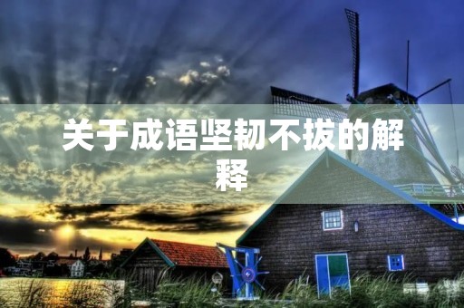 关于成语坚韧不拔的解释