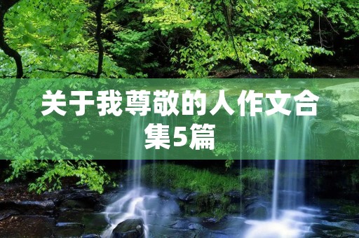 关于我尊敬的人作文合集5篇 关于我尊敬的人作文合集5篇