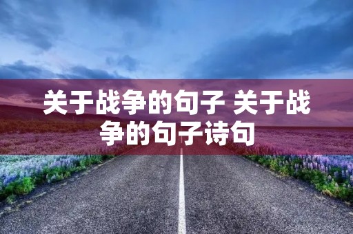 关于战争的句子 关于战争的句子诗句