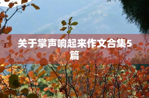 关于掌声响起来作文合集5篇