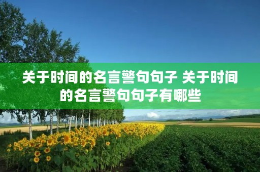 关于时间的名言警句句子 关于时间的名言警句句子有哪些 关于时间的名言警句句子 关于时间的名言警句句子有哪些