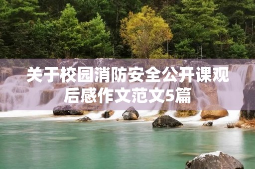 关于校园消防安全公开课观后感作文范文5篇