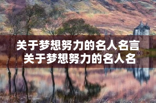 关于梦想努力的名人名言 关于梦想努力的名人名言有哪些 关于梦想努力的名人名言 关于梦想努力的名人名言有哪些