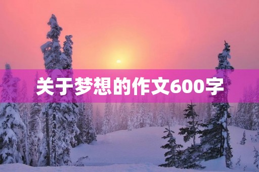 关于梦想的作文600字 关于梦想的作文600字