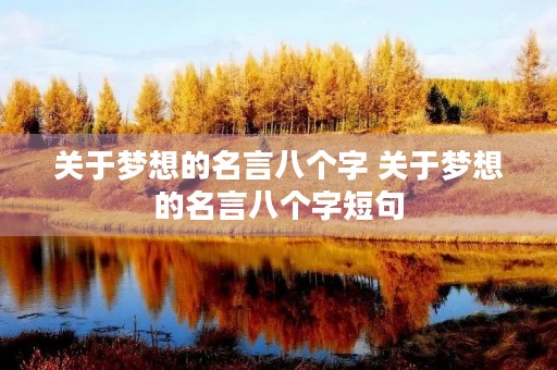 关于梦想的名言八个字 关于梦想的名言八个字短句 关于梦想的名言八个字 关于梦想的名言八个字短句