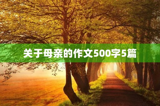 关于母亲的作文500字5篇 关于母亲的作文500字5篇