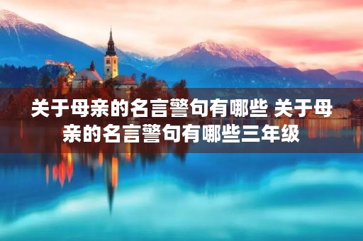 关于母亲的名言警句有哪些 关于母亲的名言警句有哪些三年级