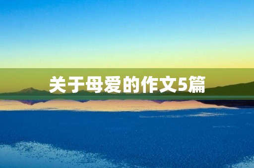 关于母爱的作文5篇