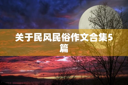 关于民风民俗作文合集5篇