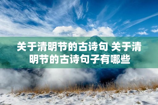 关于清明节的古诗句 关于清明节的古诗句子有哪些