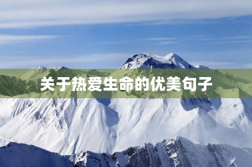 关于热爱生命的优美句子,关于热爱生命的优美句子摘抄大全 关于热爱生命的优美句子,关于热爱生命的优美句子摘抄大全