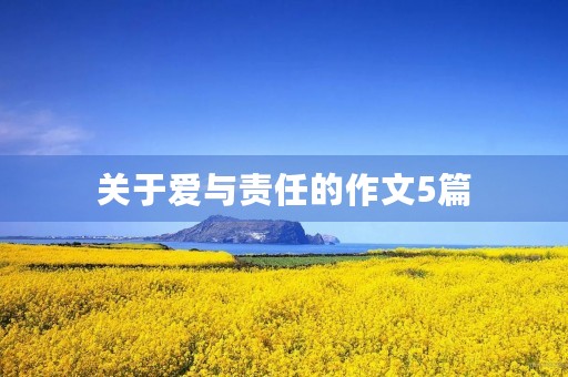 关于爱与责任的作文5篇 关于爱与责任的作文5篇