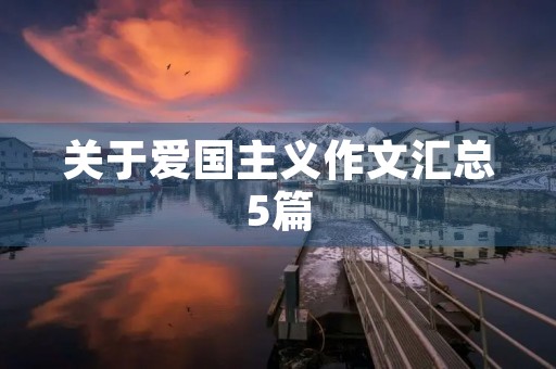 关于爱国主义作文汇总5篇 关于爱国主义作文汇总5篇