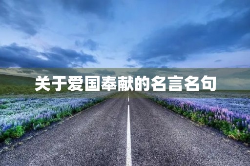 关于爱国奉献的名言名句(关于爱国奉献的名言名句大全)
