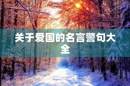 关于爱国的名言警句大全,关于爱国的名言警句大全摘抄 关于爱国的名言警句大全,关于爱国的名言警句大全摘抄