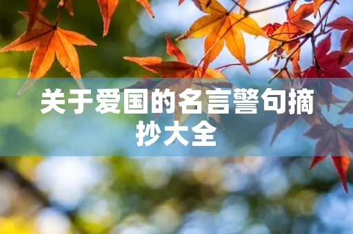 关于爱国的名言警句摘抄大全,关于爱国的名言警句摘抄大全加翻译 关于爱国的名言警句摘抄大全,关于爱国的名言警句摘抄大全加翻译