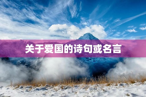 关于爱国的诗句或名言，关于爱国的诗句古诗