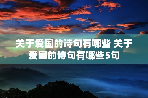 关于爱国的诗句有哪些 关于爱国的诗句有哪些5句