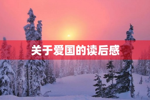 关于爱国的读后感 关于爱国的读后感