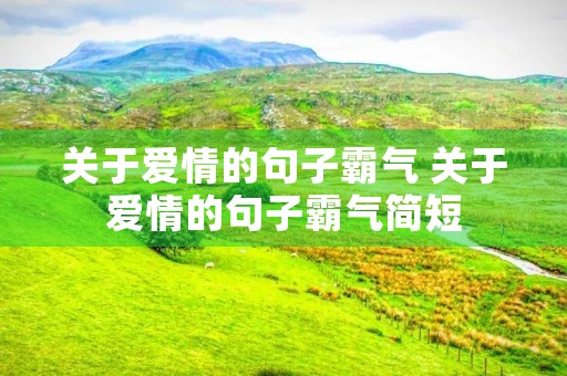 关于爱情的句子霸气 关于爱情的句子霸气简短