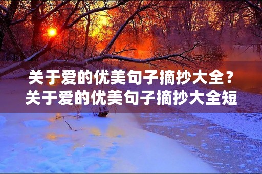 关于爱的优美句子摘抄大全？关于爱的优美句子摘抄大全短句
