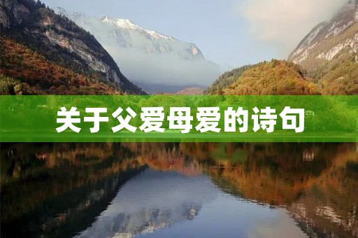 关于父爱母爱的诗句(写一句关于父爱母爱的诗句)