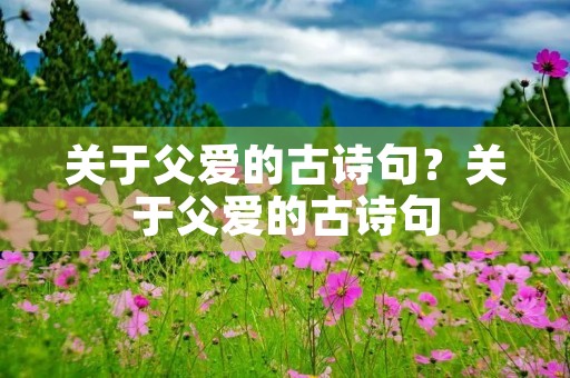 关于父爱的古诗句?关于父爱的古诗句(至少5句) 关于父爱的古诗句?关于父爱的古诗句(至少5句)