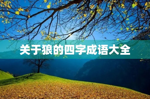 关于狼的四字成语大全