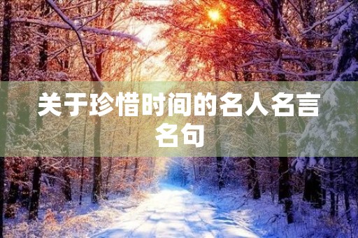 关于珍惜时间的名人名言名句，关于珍惜时间的名人名言名句大全