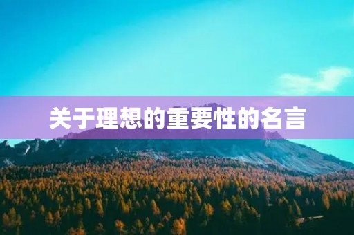 关于理想的重要性的名言(关于理想的重要性的名言名句)