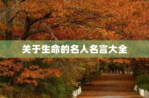 关于生命的名人名言大全(关于生命的名人名言大全短句) 关于生命的名人名言大全(关于生命的名人名言大全短句)