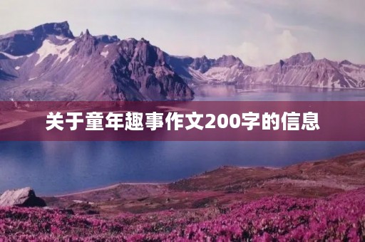 关于童年趣事作文200字的信息