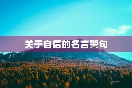 关于自信的名言警句，充满阳光自信的句子