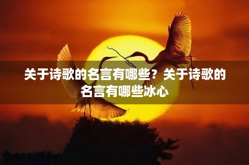 关于诗歌的名言有哪些？关于诗歌的名言有哪些冰心