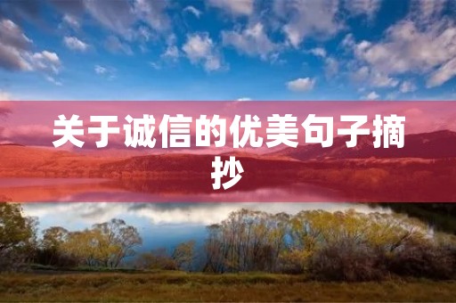 关于诚信的优美句子摘抄(关于诚信的优美句子摘抄100)