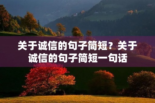 关于诚信的句子简短?关于诚信的句子简短一句话 关于诚信的句子简短?关于诚信的句子简短一句话