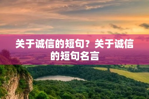 关于诚信的短句？关于诚信的短句名言