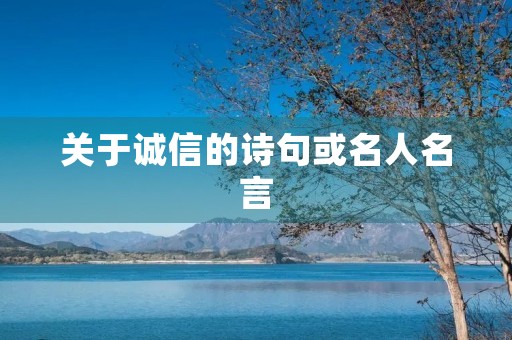 关于诚信的诗句或名人名言(关于诚信的诗句或名人名言大全)