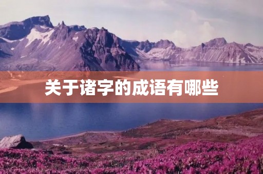 关于诸字的成语有哪些 关于诸字的成语有哪些